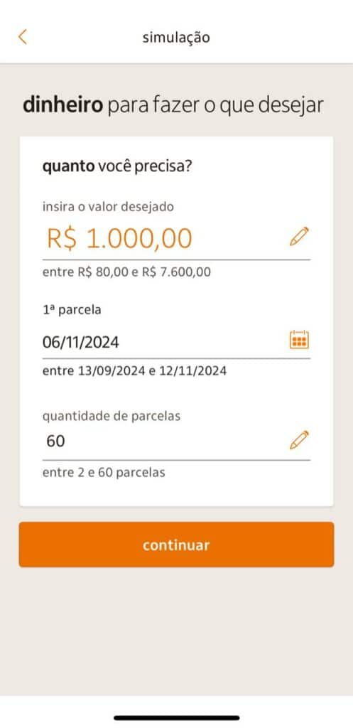 Empréstimo pelo app Itaú