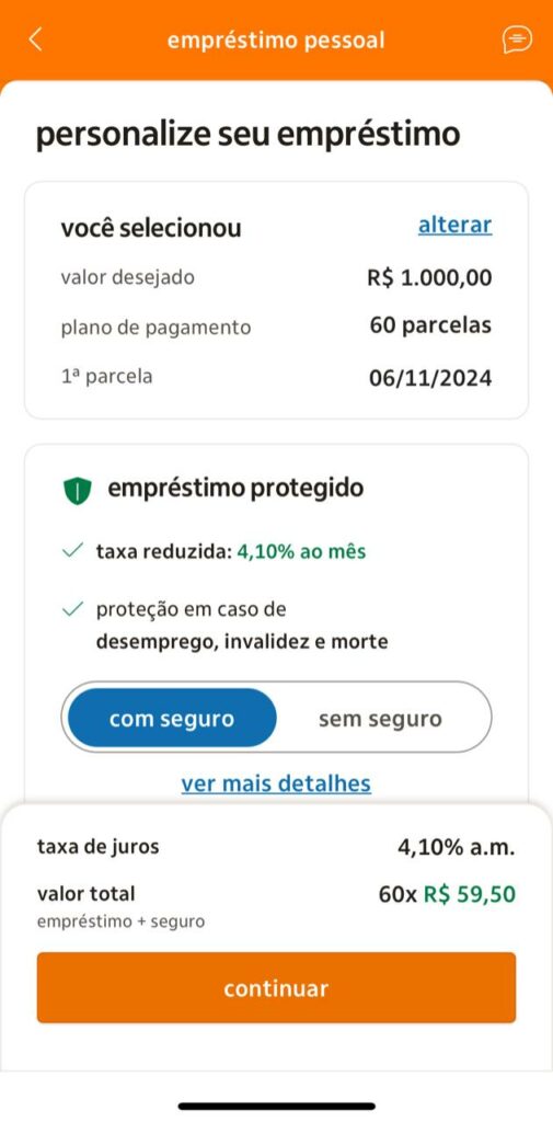 Solicitando crédito no Banco Itaú 