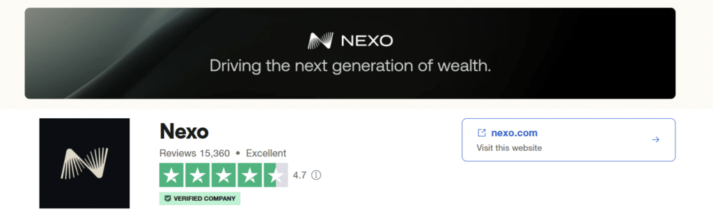 Nexo мнения в TrustPilot