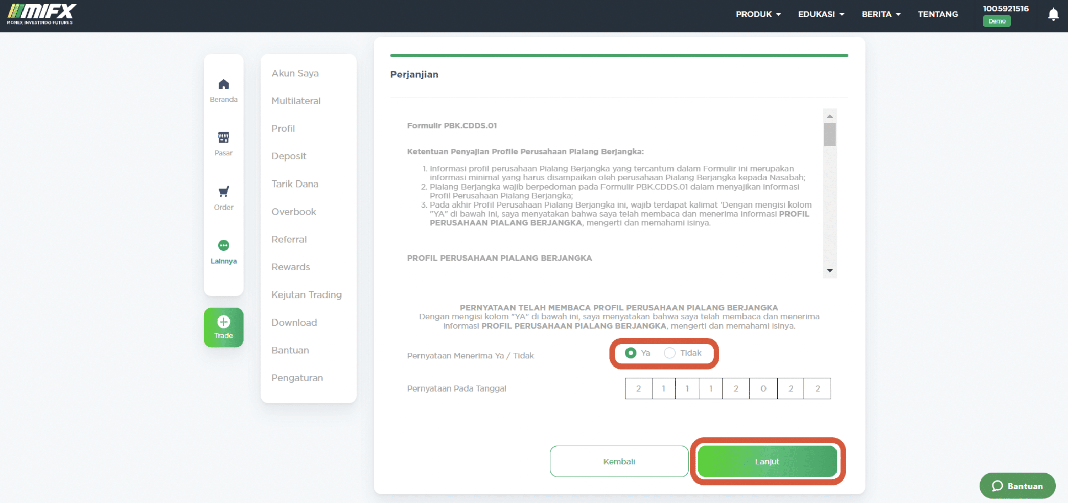 Cara Daftar MIFX 6