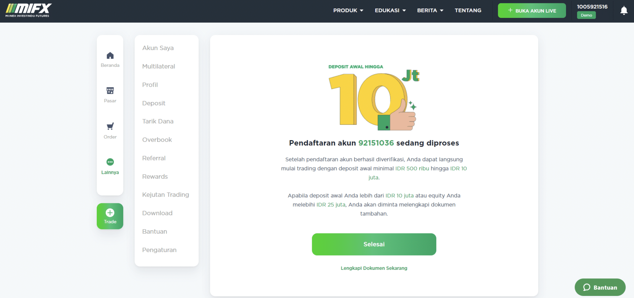 Cara Daftar MIFX 7